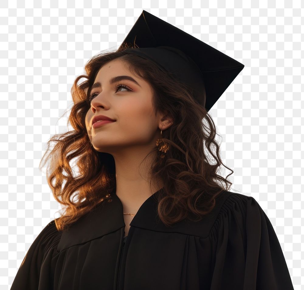 PNG Graduation portrait student looking. 