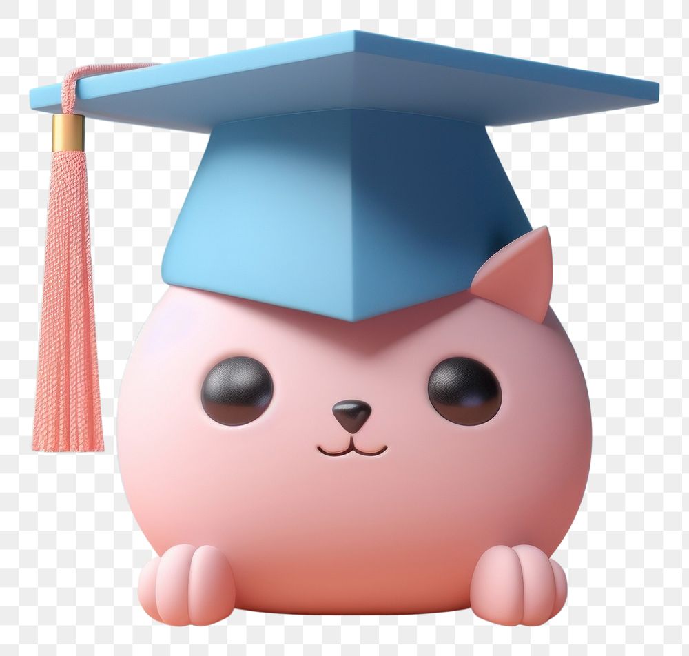 PNG Graduation cap anthropomorphic representation intelligence. 