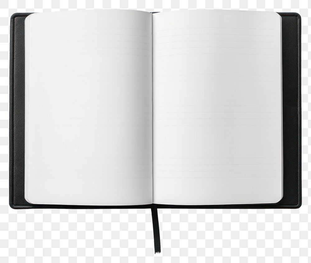 PNG  Opened paper notebook publication diary black. AI generated Image by rawpixel.
