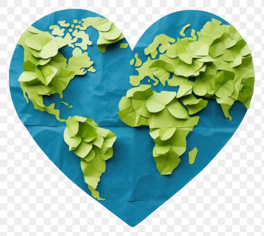 PNG Earth heart paper leaf circle. AI generated Image by rawpixel.
