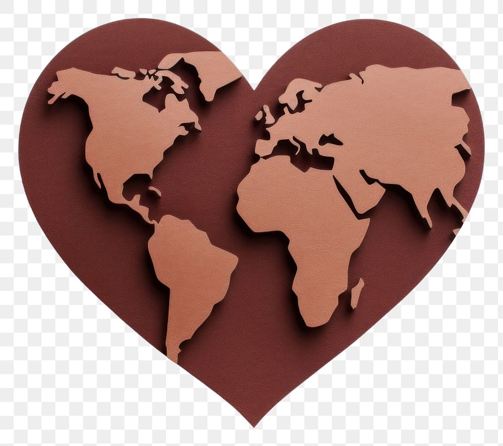 PNG Earth heart affectionate togetherness topography. AI generated Image by rawpixel.