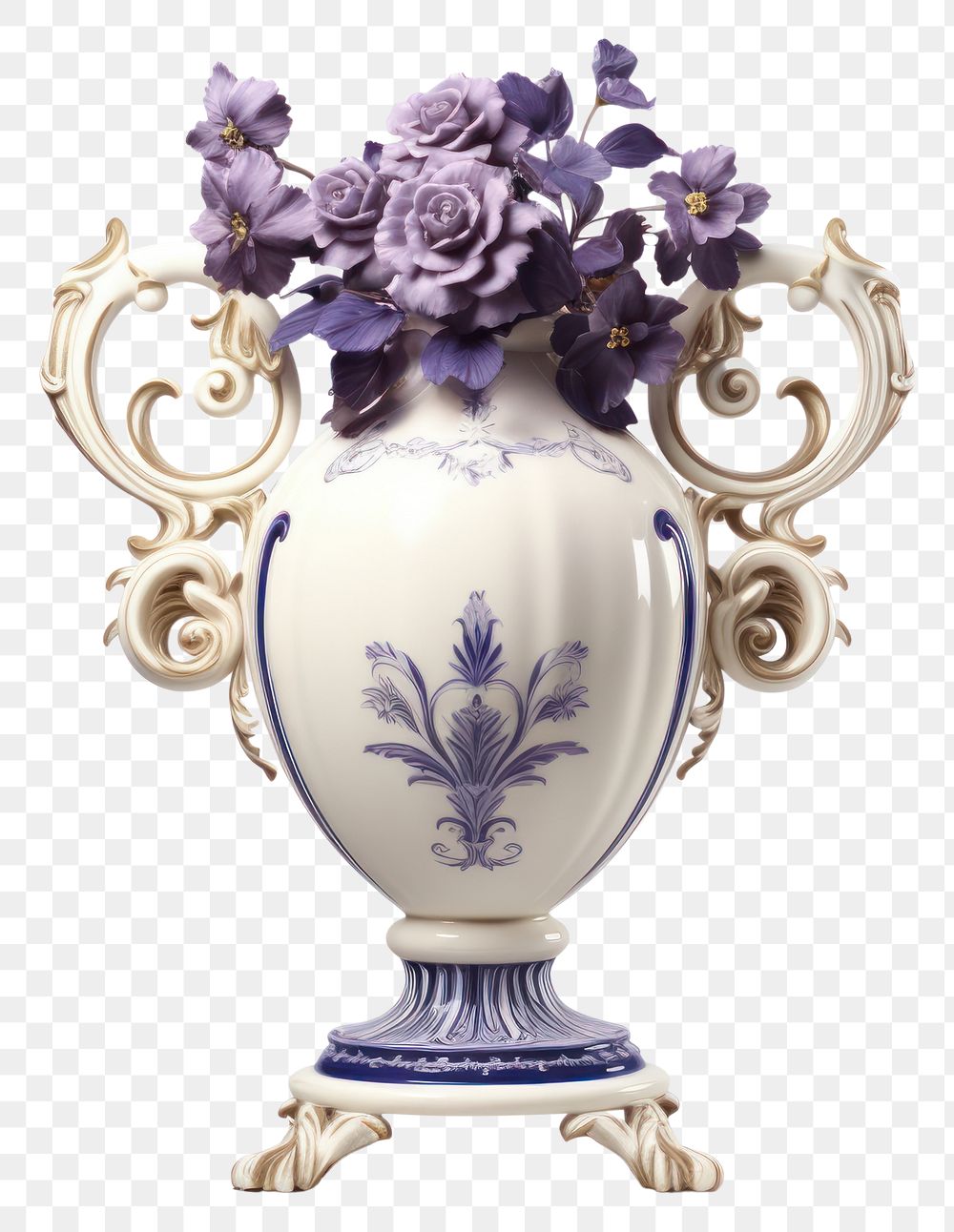 PNG Flower vase porcelain plant art. AI generated Image by rawpixel.