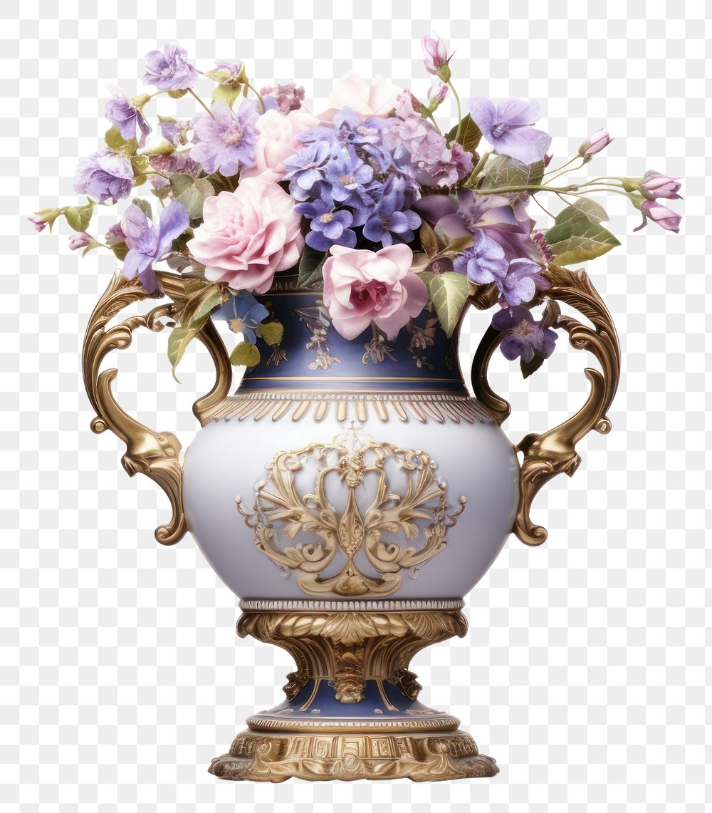 PNG Flower vase porcelain plant white background. AI generated Image by rawpixel.