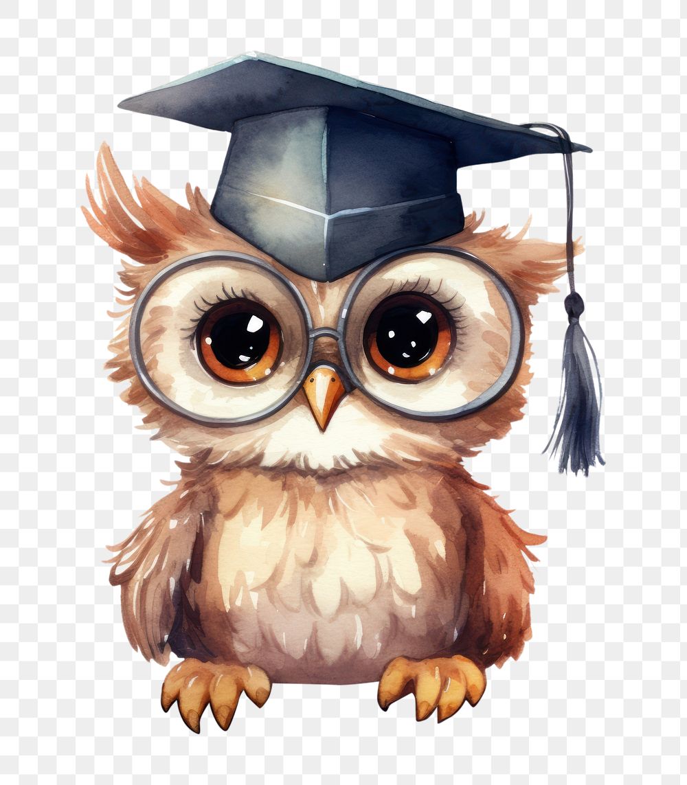 PNG Owl book publication graduation. AI generated Image by rawpixel.