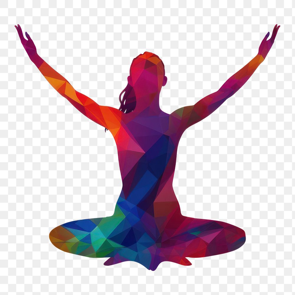 PNG Yoga silhouette abstract sports. AI generated Image by rawpixel.