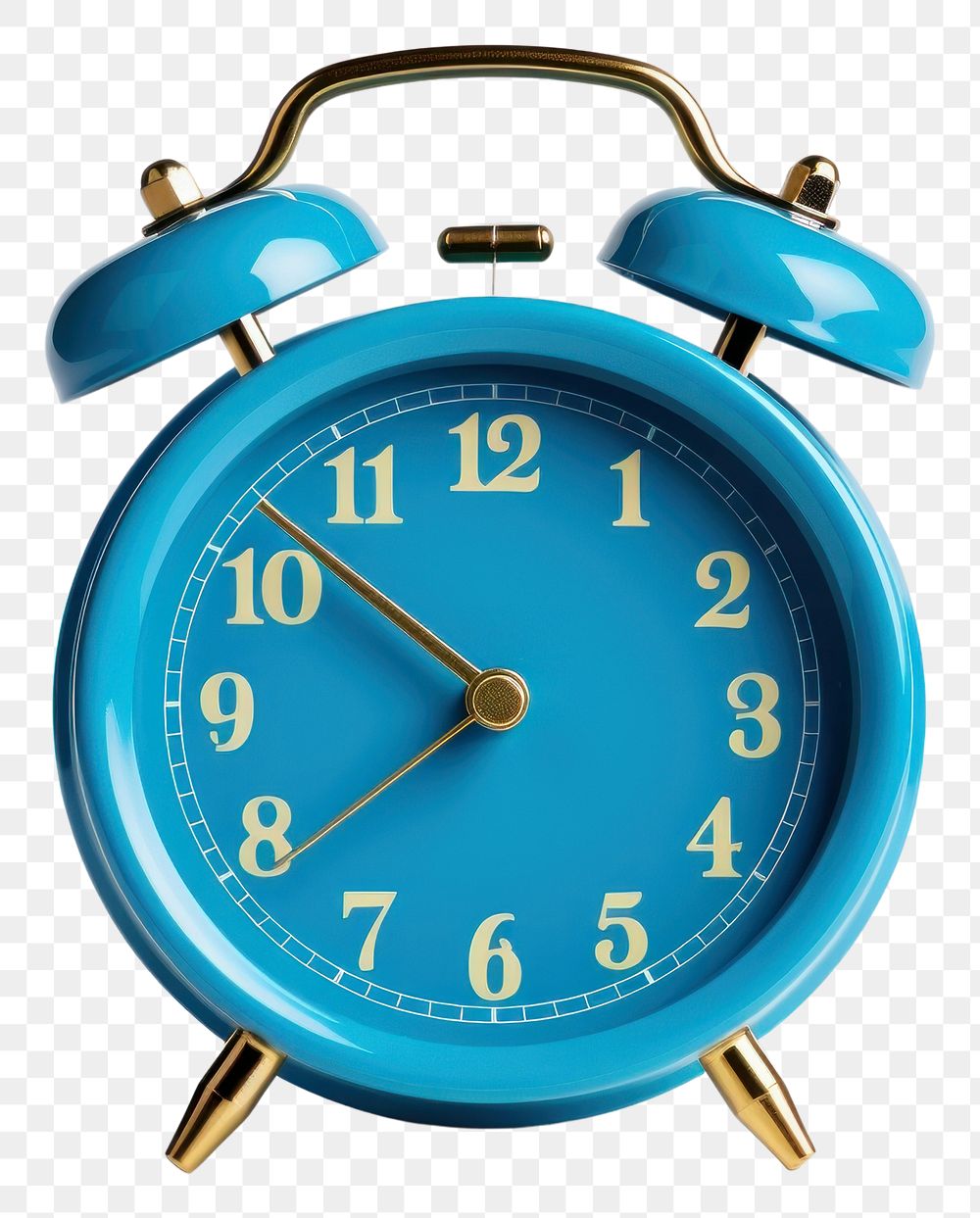 PNG Clock blue white background alarm clock. AI generated Image by rawpixel.