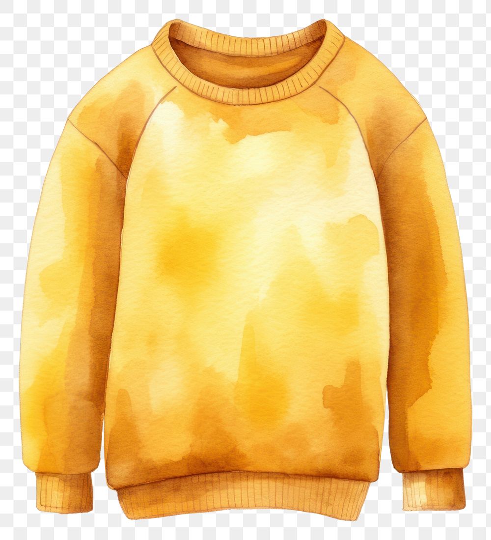 PNG Yellow sweater sweatshirt white background outerwear. 