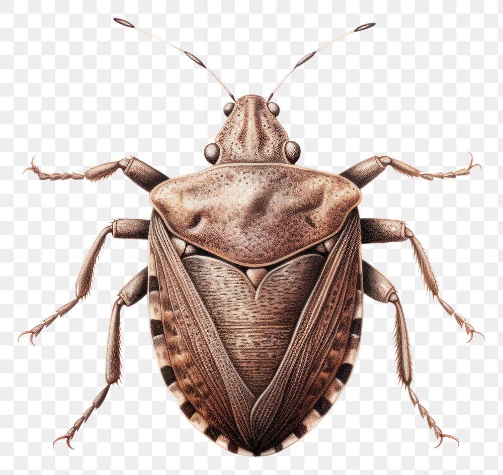 PNG Brown marmorated stink bug animal insect white background. AI generated Image by rawpixel.