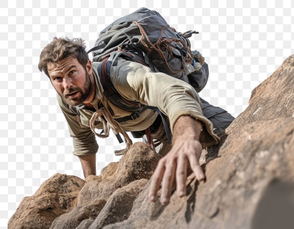 PNG Climbing adventure mountain outdoors. AI generated Image by rawpixel.