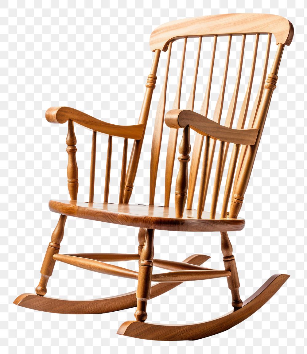 PNG Chair furniture white background rocking chair. AI generated Image by rawpixel.