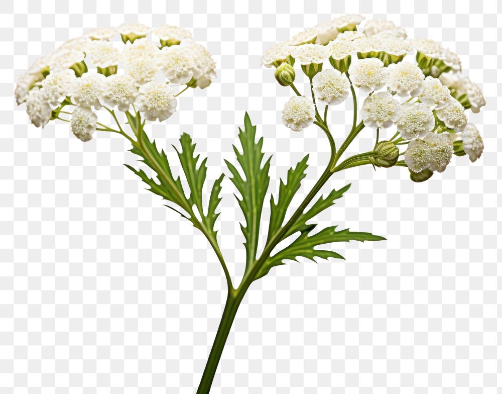 PNG Flower blossom yarrow plant. AI generated Image by rawpixel.