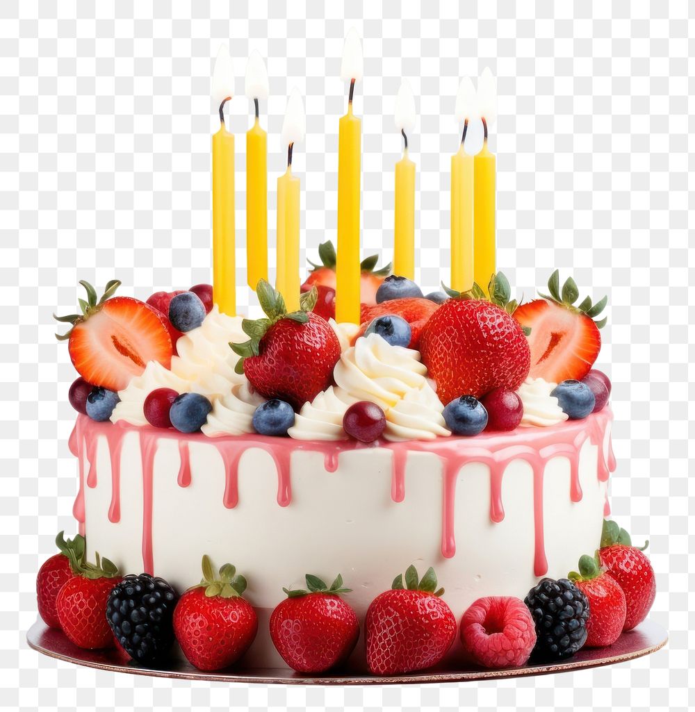 PNG Fruit cake strawberry birthday. AI generated Image by rawpixel.
