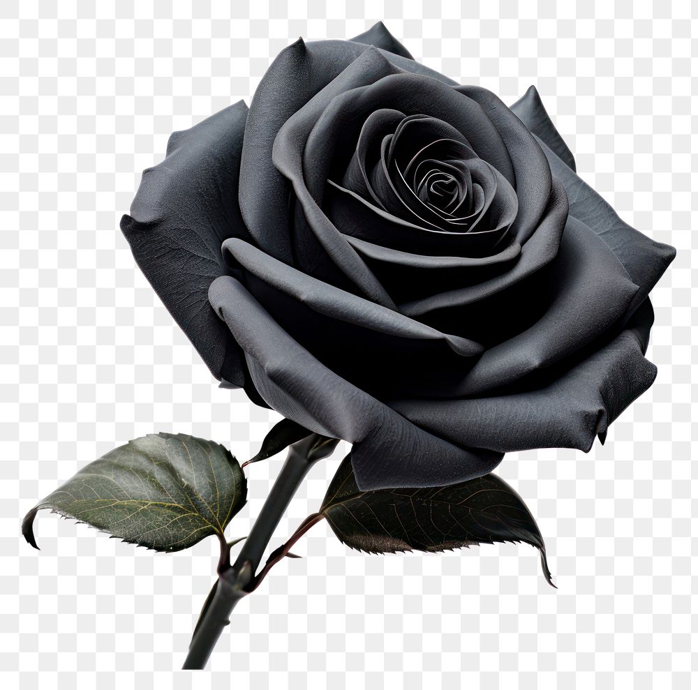 PNG Black rose flower plant white background. AI generated Image by rawpixel.