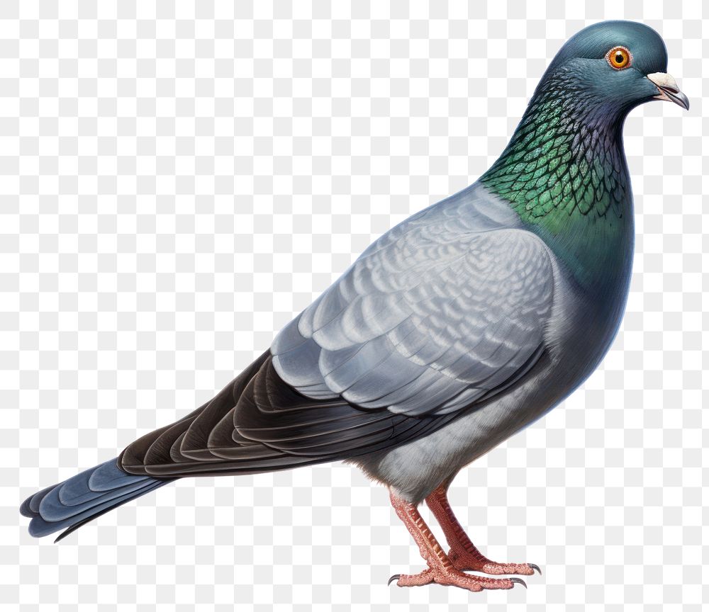 PNG Pigeon animal bird white background. AI generated Image by rawpixel.