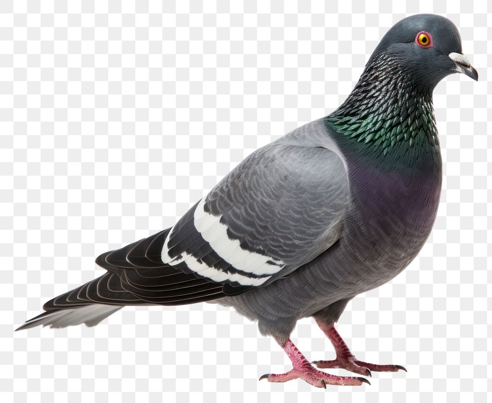 PNG Pigeon animal bird white background. AI generated Image by rawpixel.