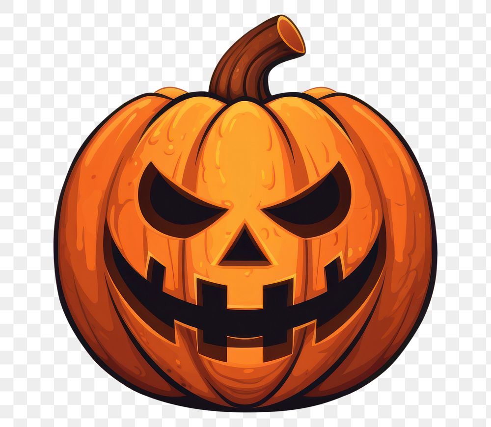 PNG Halloween pumpkin anthropomorphic jack-o'-lantern representation. 