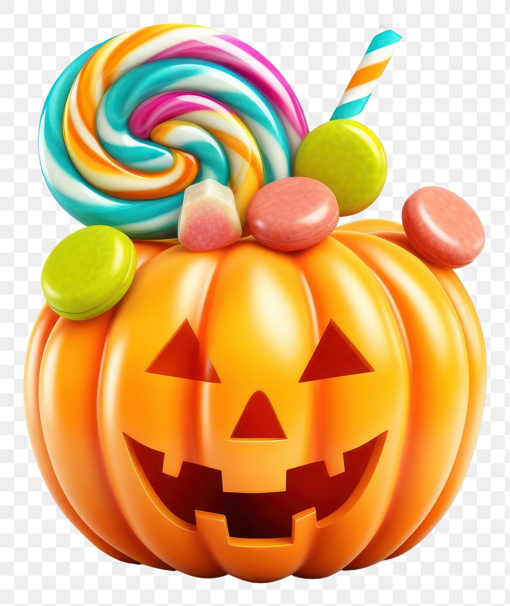 PNG Halloween 3D candy cute dessert food anthropomorphic. AI generated Image by rawpixel.