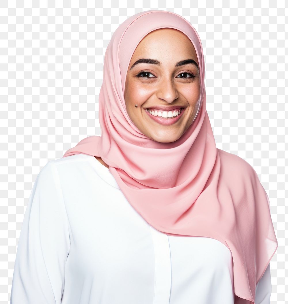 PNG Muslim mixed woman smiling hijab scarf. AI generated Image by rawpixel.