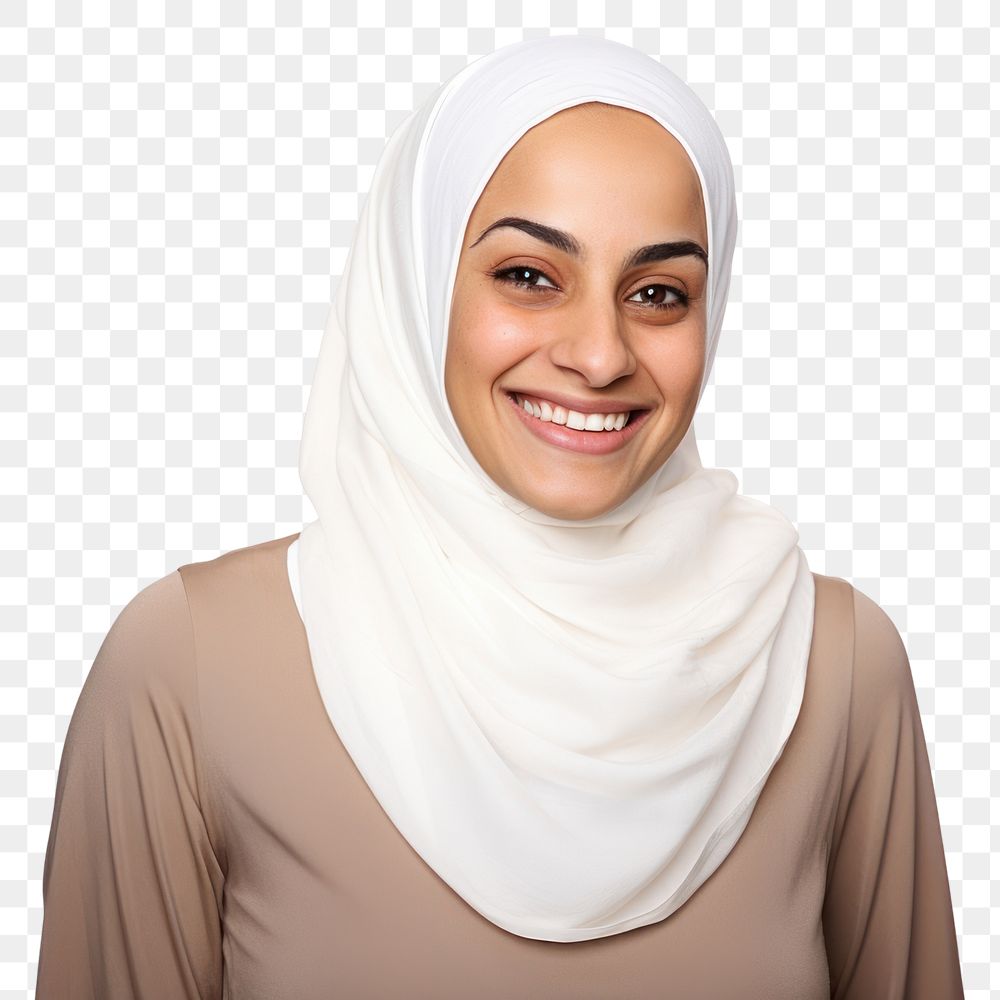 PNG Muslim mixed woman smiling adult hijab. AI generated Image by rawpixel.