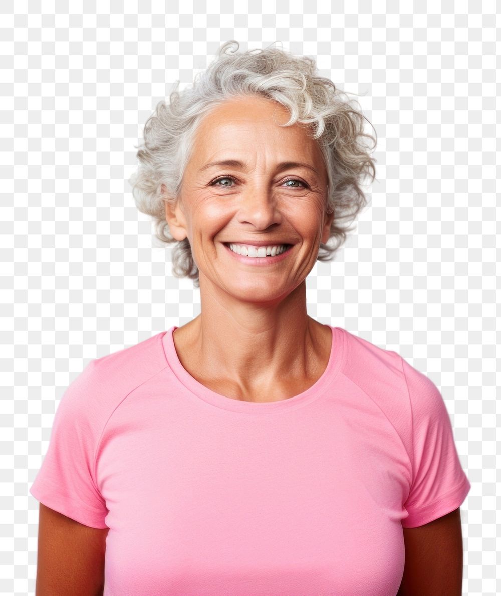 PNG Senior white woman portrait laughing smiling. AI generated Image by rawpixel.