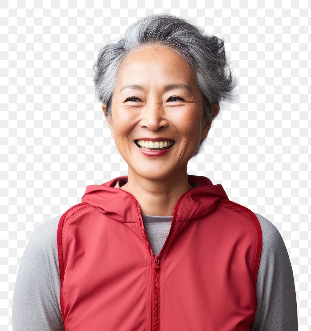 PNG Senior Thai woman laughing smiling adult. AI generated Image by rawpixel.