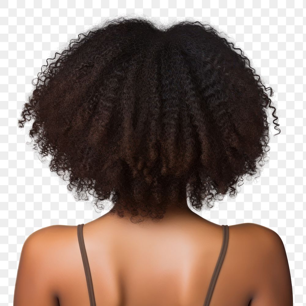 PNG Afro woman hair back adult white background. AI generated Image by rawpixel.