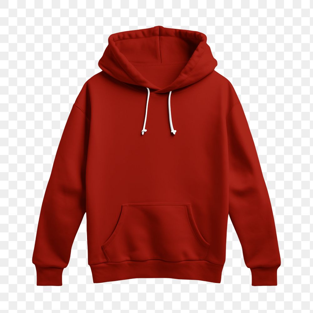 Red hoodie png, transparent background