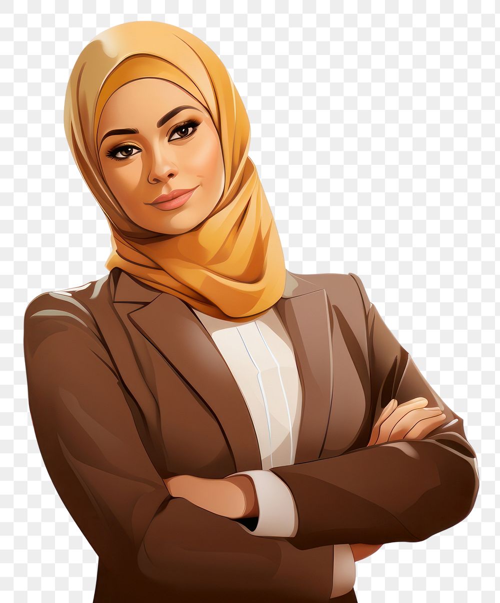 PNG Muslim businesswoman portrait adult white background. AI generated Image by rawpixel.