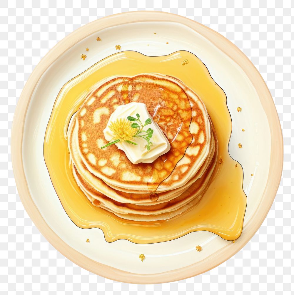 PNG Pancake plate food meal. AI generated Image by rawpixel.