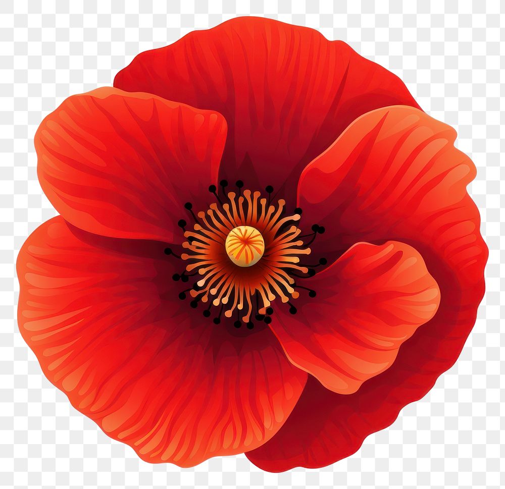 PNG Poppy flower petal plant. AI generated Image by rawpixel.