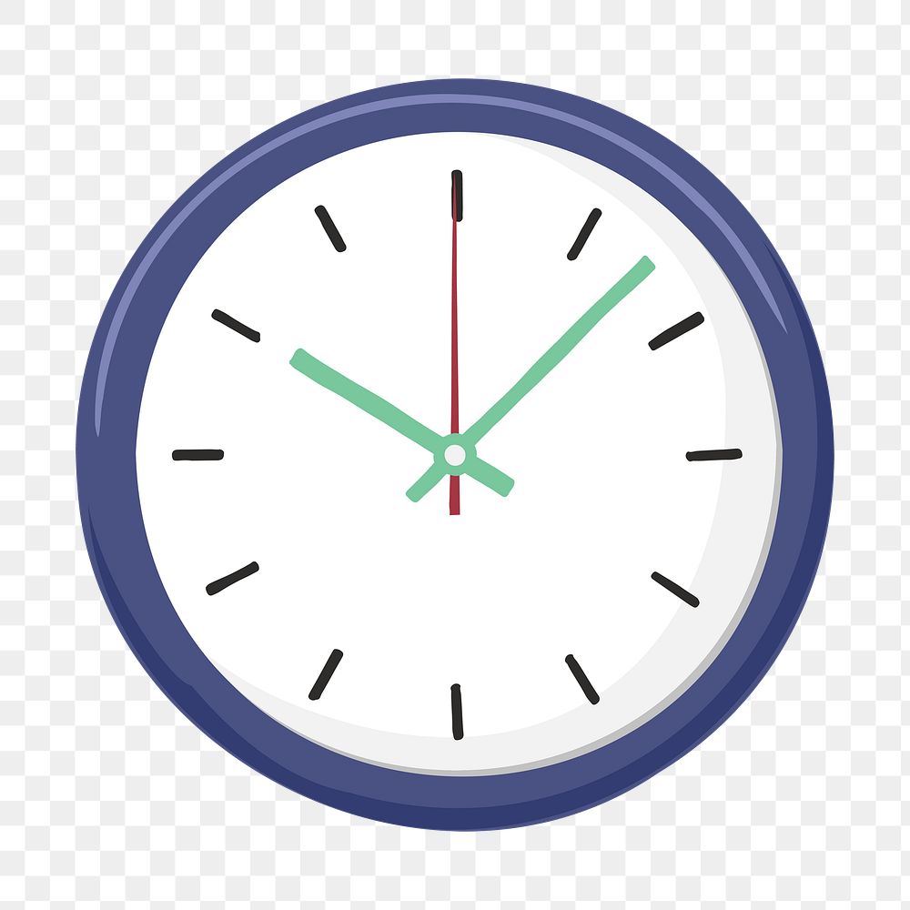 Time clock png, aesthetic illustration, transparent background