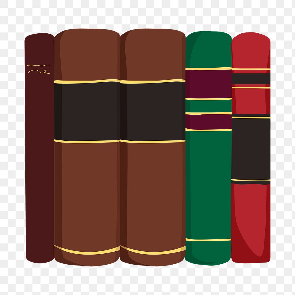 Book stack png, aesthetic illustration, transparent background