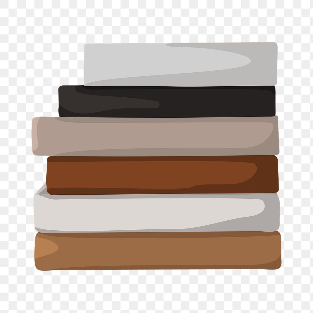 Book stack png, aesthetic illustration, transparent background