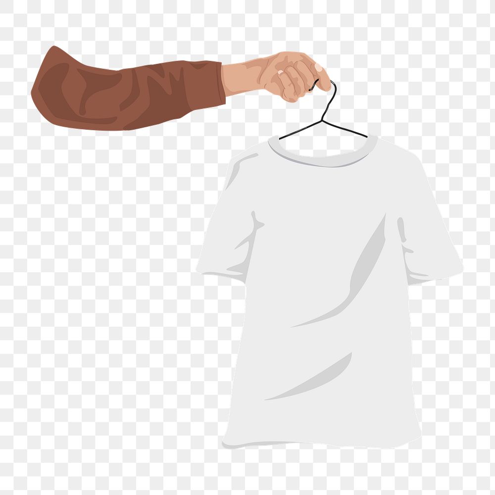 Hanged shirt png, aesthetic illustration, transparent background