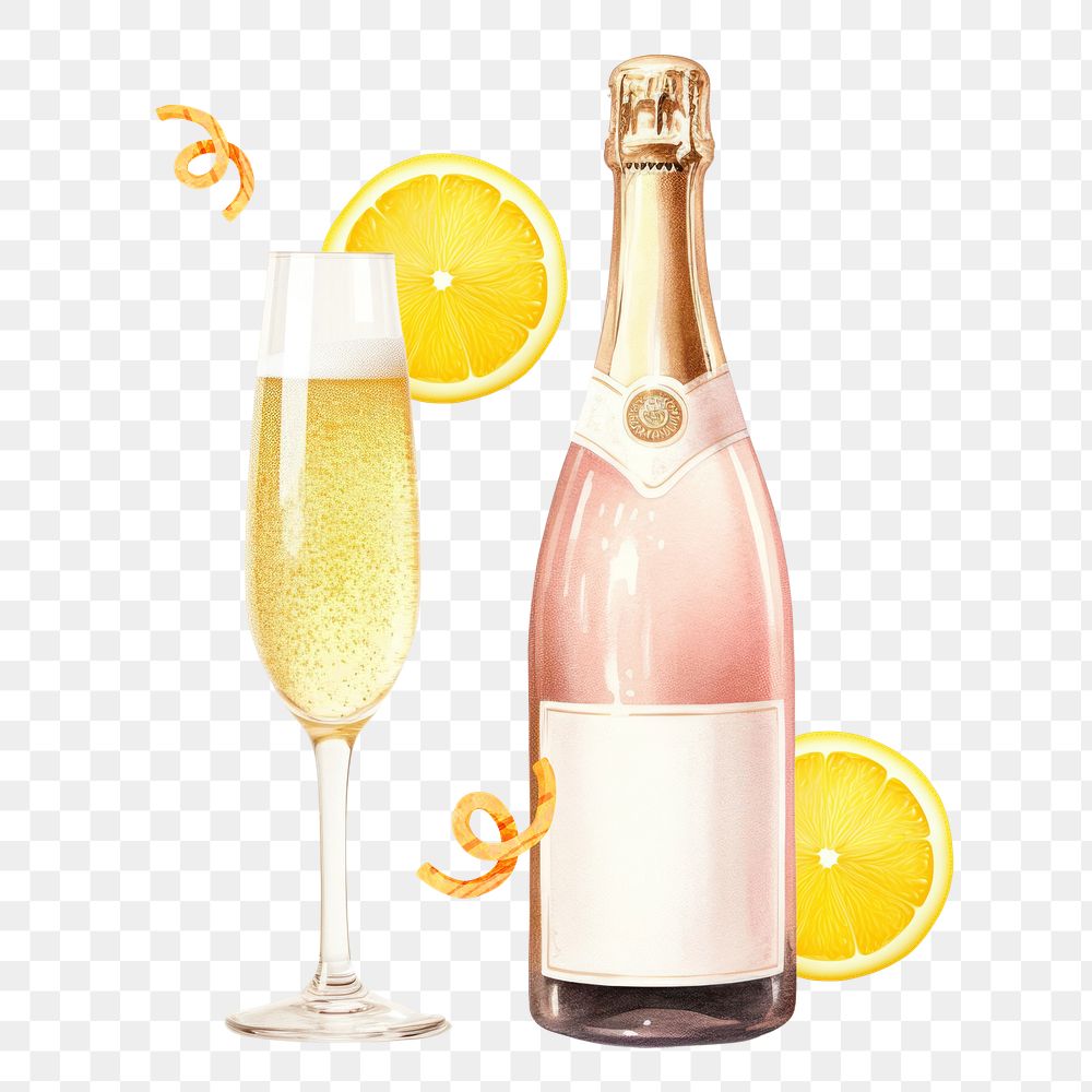 Party prosecco png digital art food, transparent background