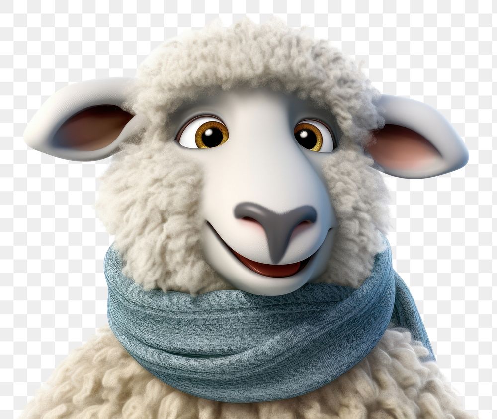 PNG Sheep wearing winter Clothes livestock portrait cartoon. AI generated Image by rawpixel.