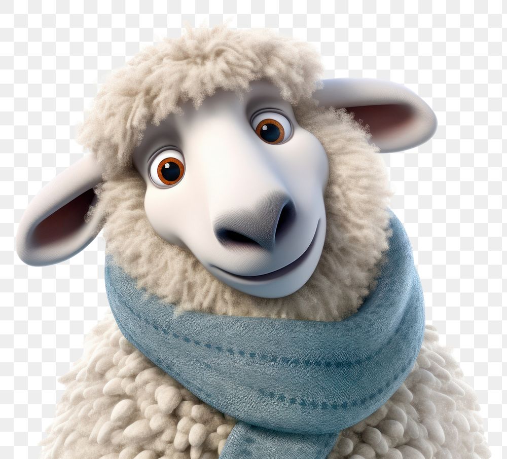 PNG  Sheep wearing winter Clothes portrait cartoon mammal. AI generated Image by rawpixel.