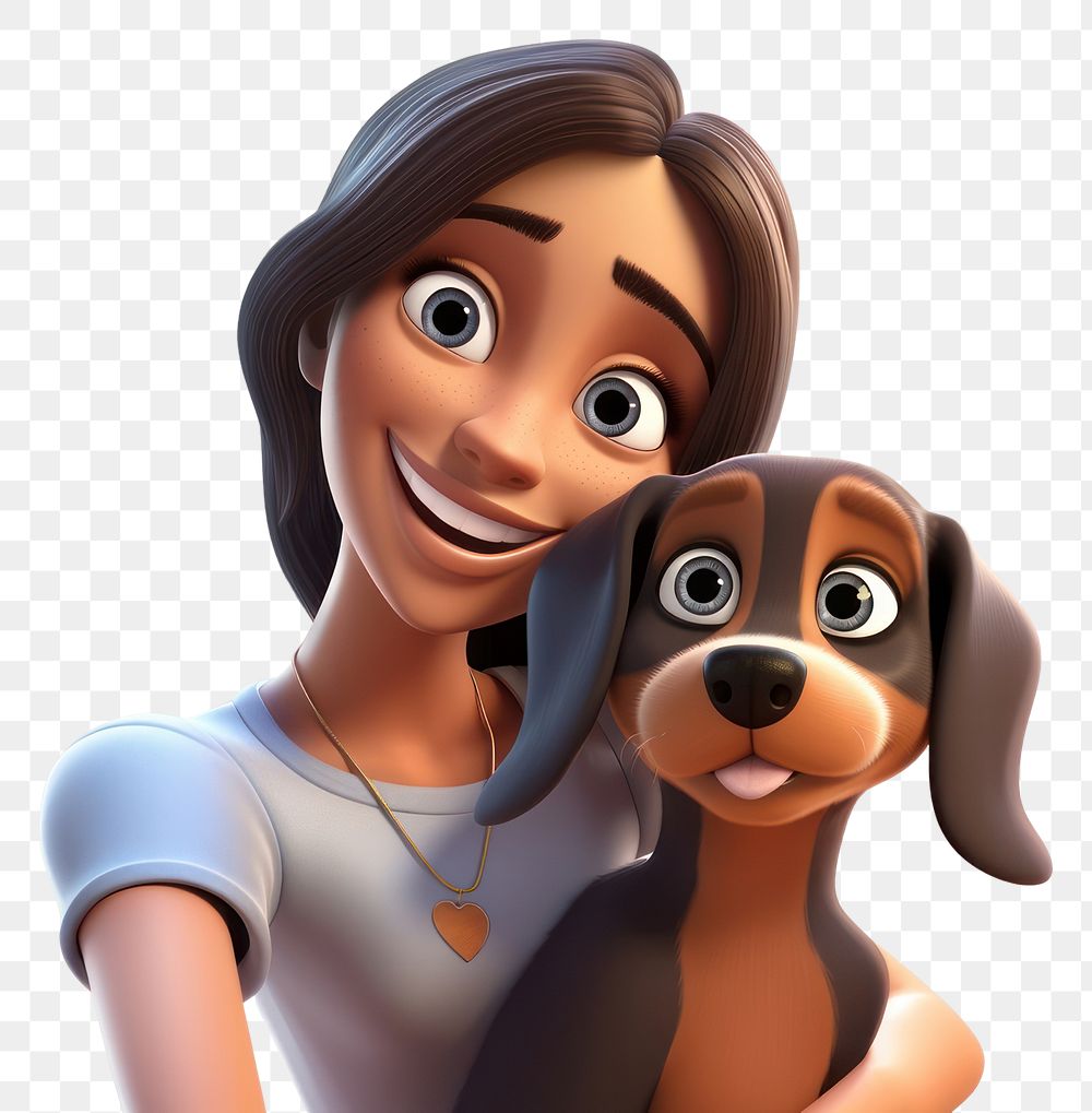 PNG Cartoon adult cute dog. AI generated Image by rawpixel.