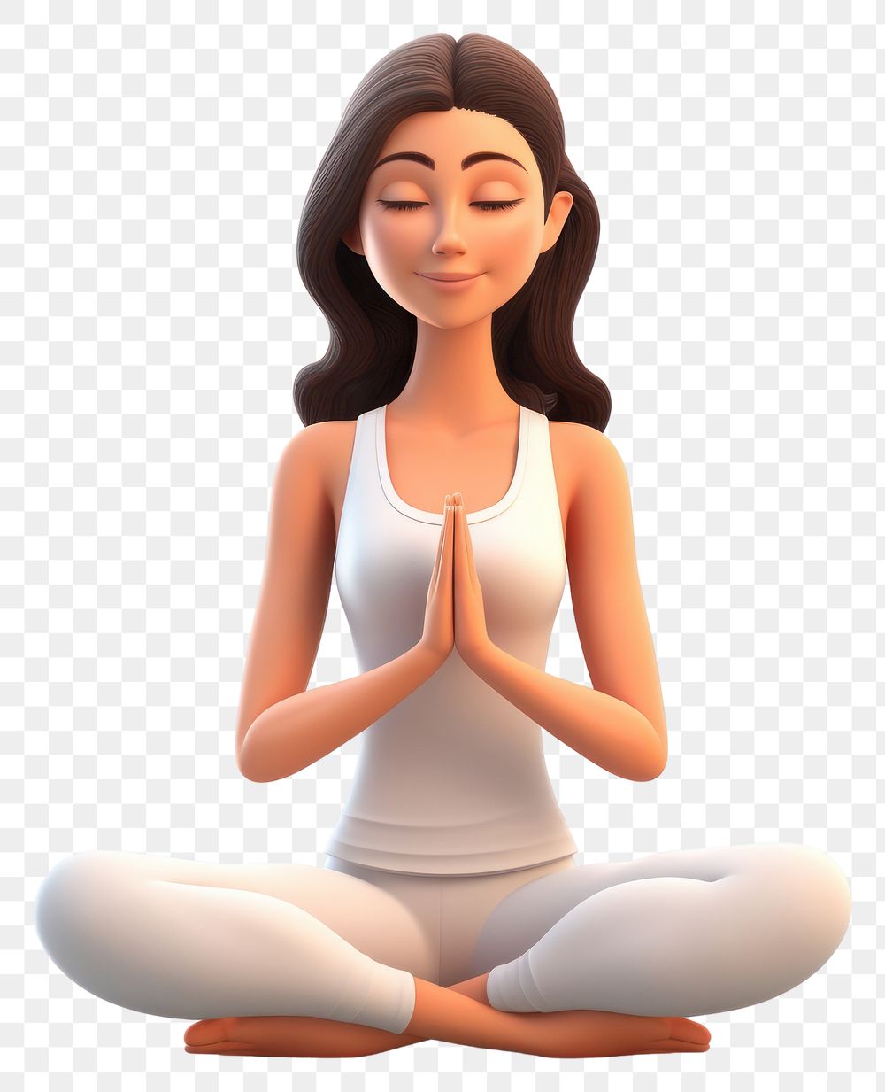 PNG  Yoga cartoon adult woman. AI generated Image by rawpixel.