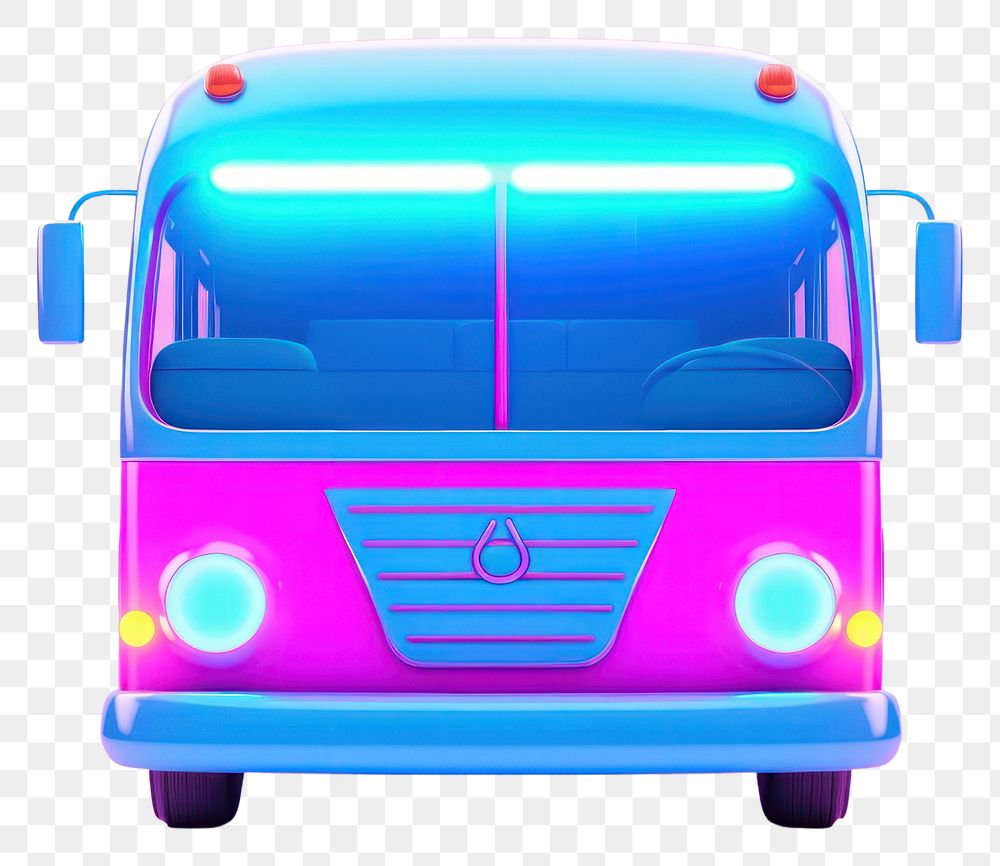 PNG Neon icon bus vehicle purple wheel. 