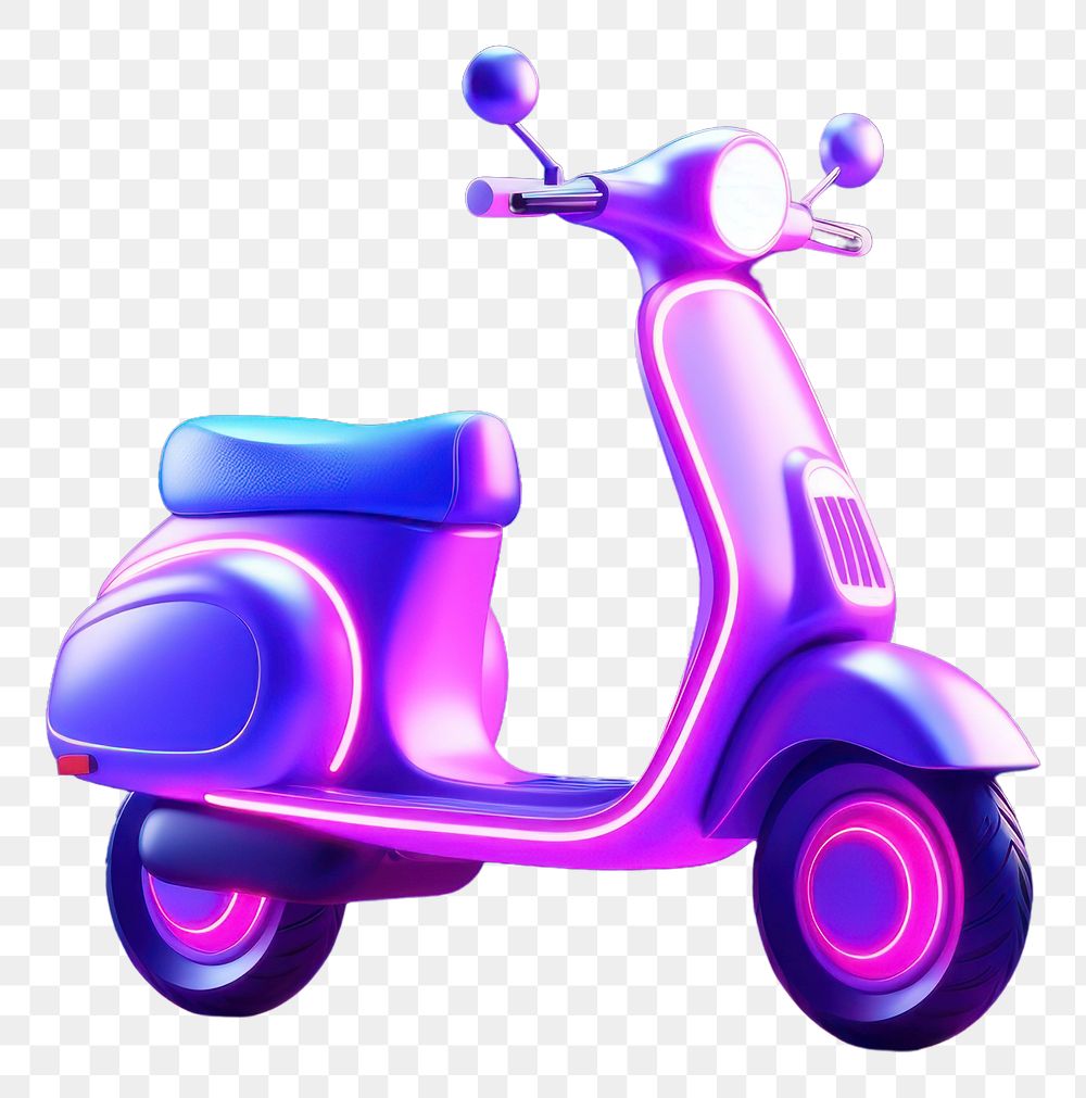 PNG Neon icon scooter motorcycle vehicle purple. AI generated Image by rawpixel.