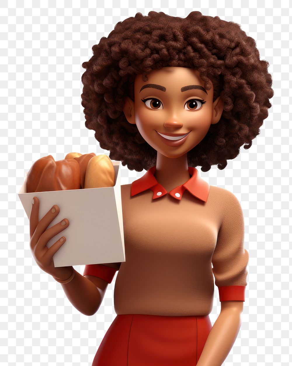 PNG Holding food box adult woman doll. AI generated Image by rawpixel.