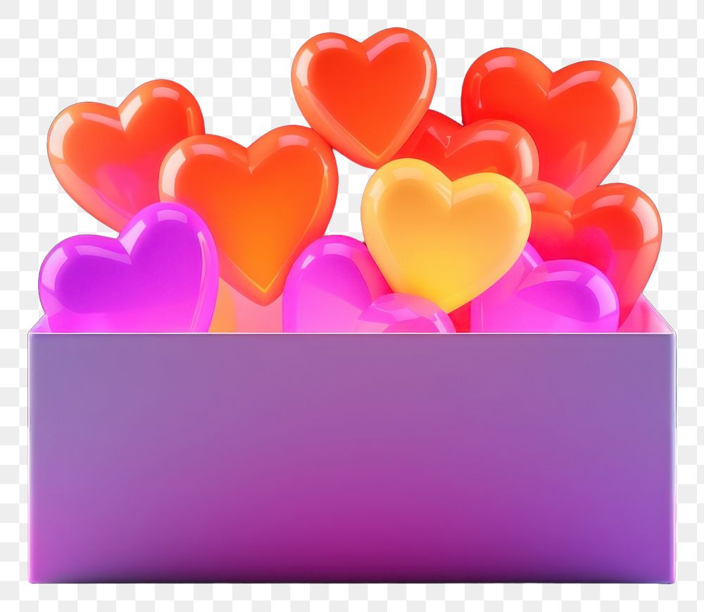PNG  Heart neon box illuminated. AI generated Image by rawpixel.