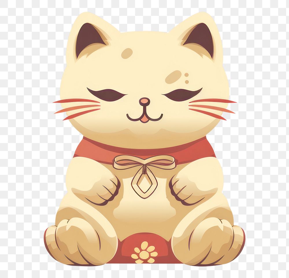 PNG Maneki neko icon cartoon mammal animal. 