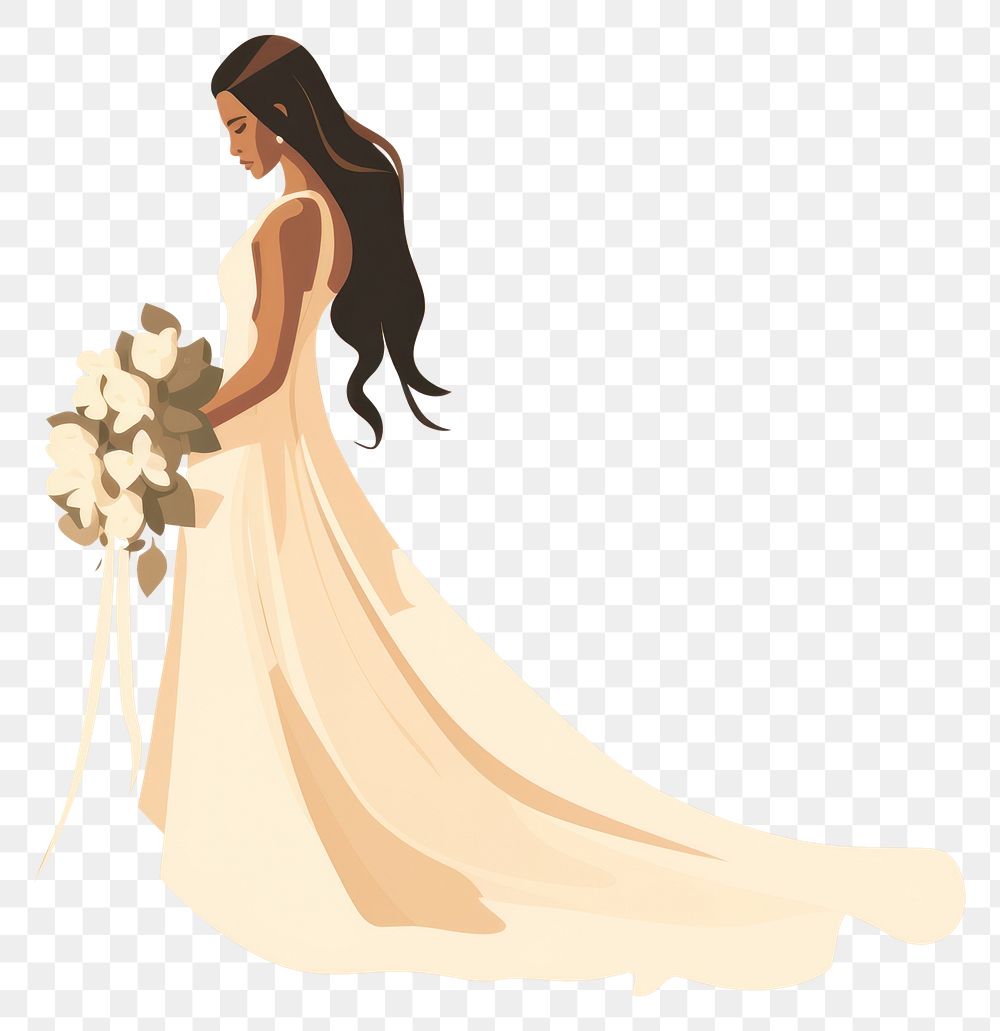 PNG Bride wedding fashion dress. AI generated Image by rawpixel.