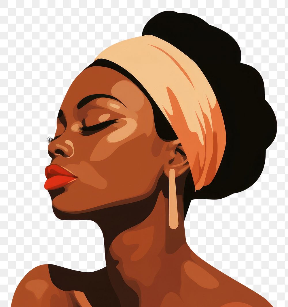 PNG African woman portrait earring adult. AI generated Image by rawpixel.