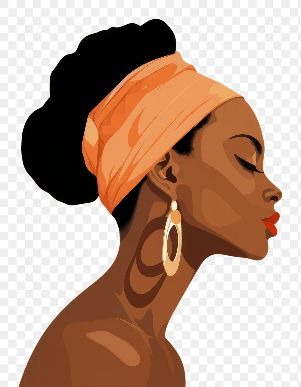 PNG African woman portrait cartoon adult. AI generated Image by rawpixel.