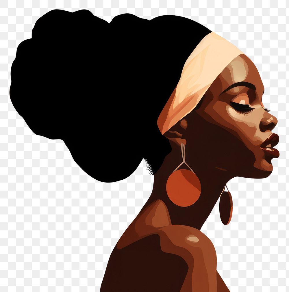 PNG African woman portrait adult art. AI generated Image by rawpixel.