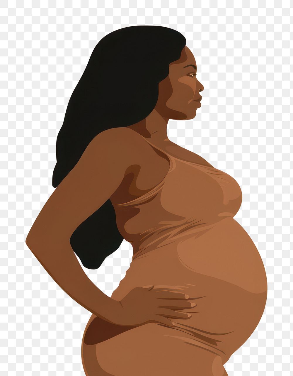 PNG Black fat pregnant woman adult back anticipation. AI generated Image by rawpixel.