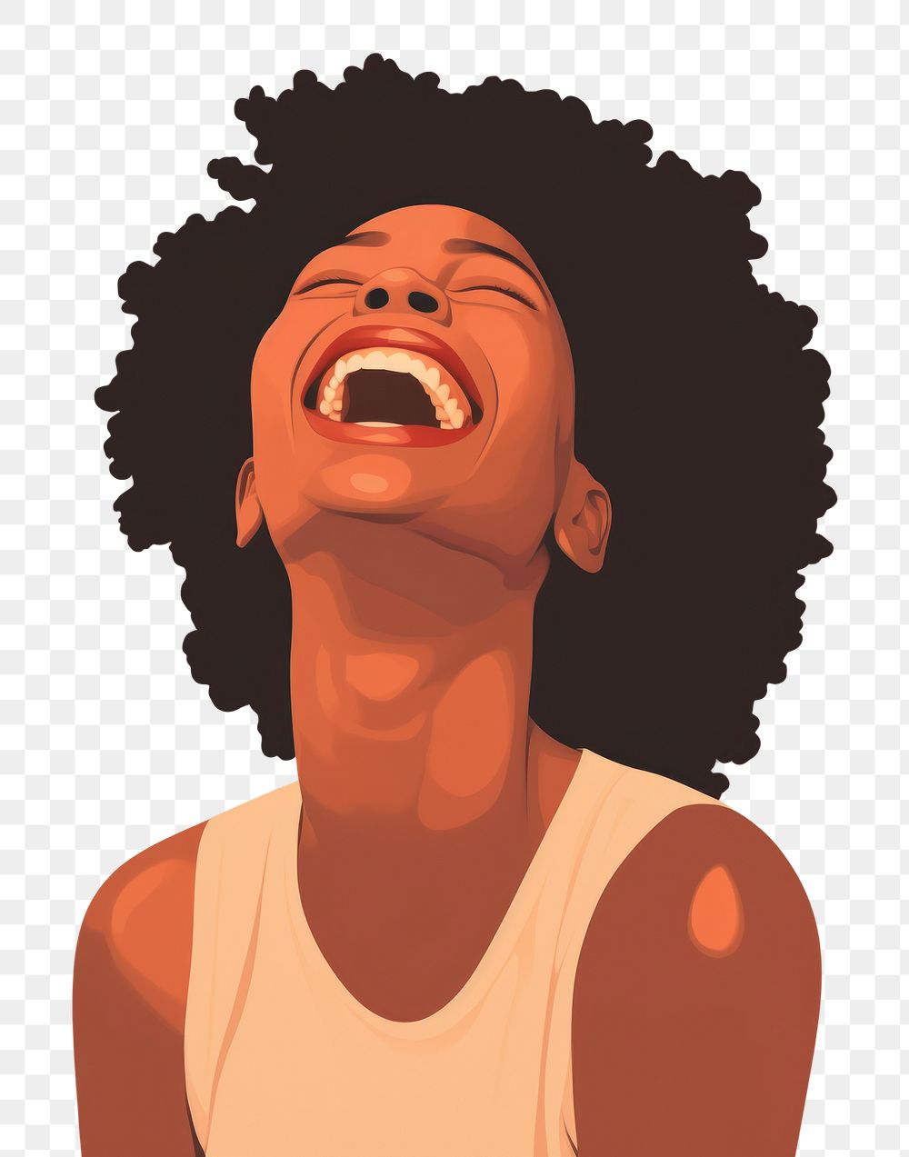 PNG Black woman laugh laughing adult face. 